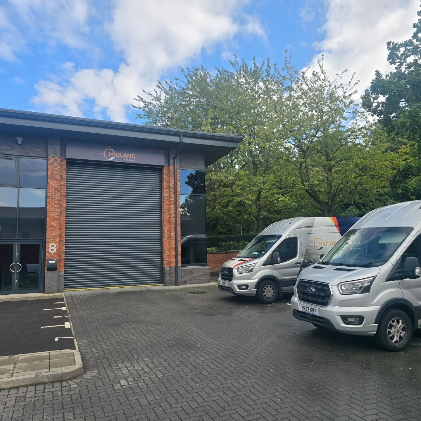Midland Solar office and company vans